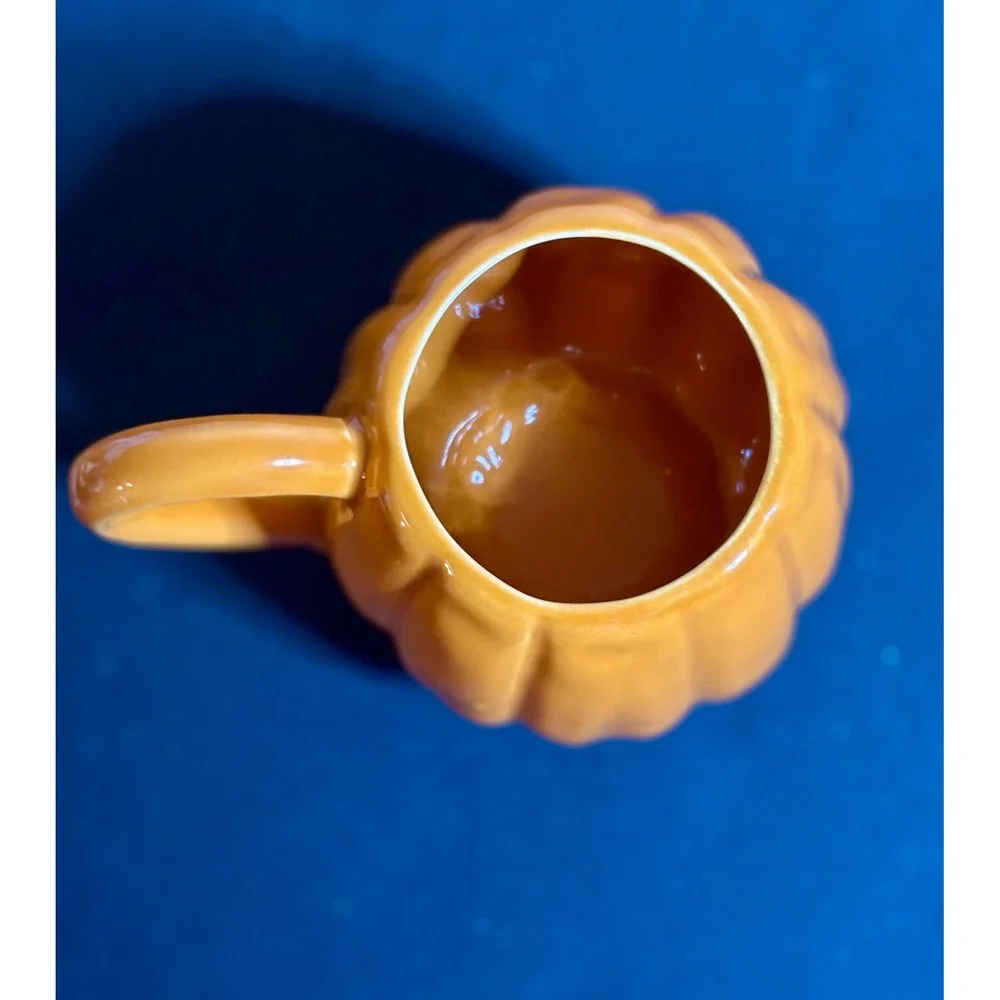 Pottery Barn Halloween Jack O' Lantern Pumpkin Mug Orange Ceramic Coffee Cup